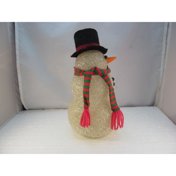 Vintage Melted Plastic Popcorn Snowman Tabletop Decoration - Picture 5 of 10